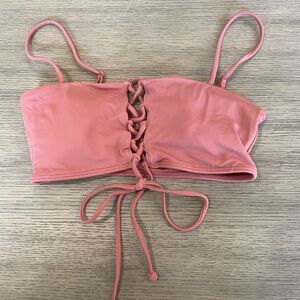 PacSun Pink Lace-Up Bikini Top